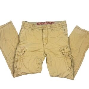 Unionbay Mens Cargo Y2K Pants 32x32 Tan Khaki Straight Leg Gorpcore Workwear